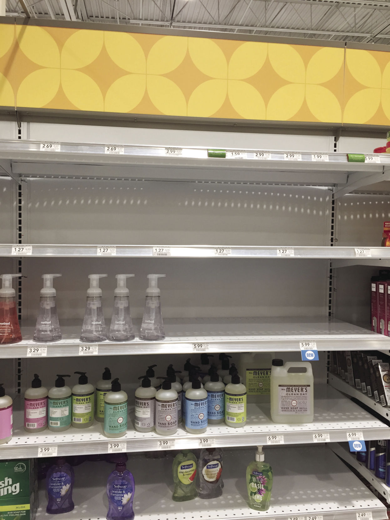 Empty shelves